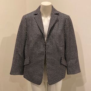 Akris Punto Black White Jacket Blazer 3/4 sleeves sz 16
